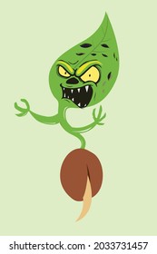 green Leaf Monster vector logo