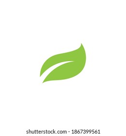 Green leaf natural ecology logo element vector