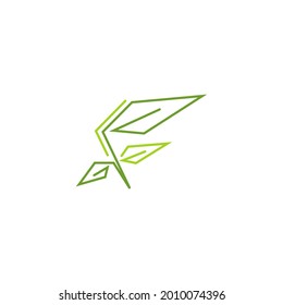 Green leaf, natural leaf icon logo design template vector