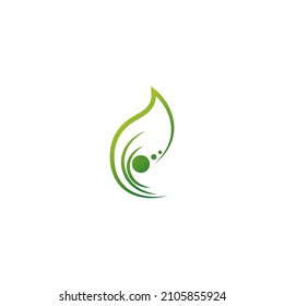 Hoja verde, icono de hoja natural plantilla de diseño de logotipo vector