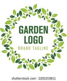 Green leaf natural organic gardening Logo simple vector