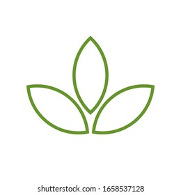 Green leaf natural and organic ornament symbol