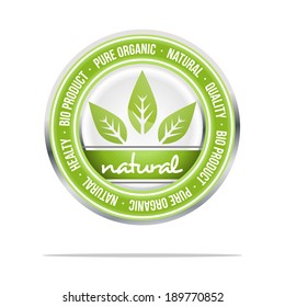 Green leaf natural vector icon