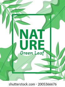 green leaf nature background flat design vector
