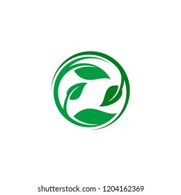 Green Leaf Nature Circle Vector Logo Stock Vector (Royalty Free ...