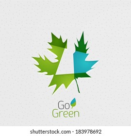 Green Leaf Nature Concept | Abstract Shapes Design