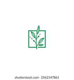 green leaf nature design logo vector
