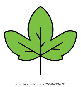 Green Leaf Nature Eco-Friendly Flat Icon Isolated On White Background