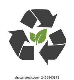 Green leaf nature ecology element vector icon.
