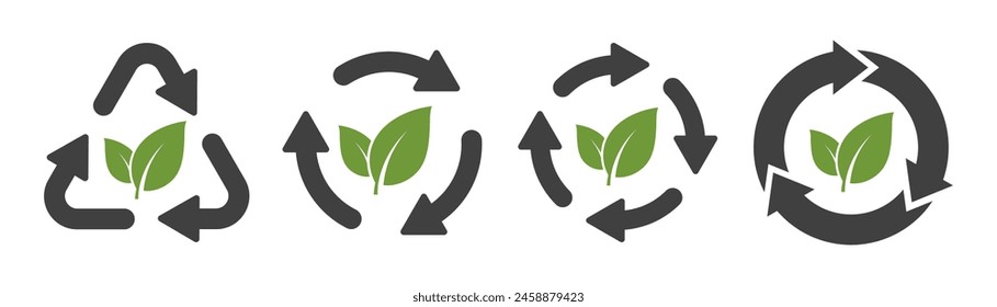 Green leaf nature ecology element vector icon