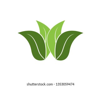 Green leaf nature ecology icon and symbol