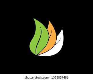 Green leaf nature ecology icon and symbol