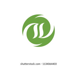 green leaf nature element vector icon
