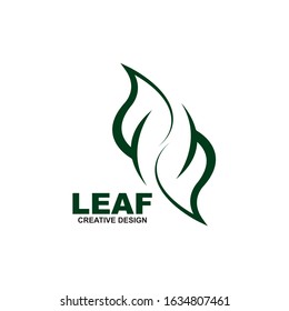 Green leaf nature element vector icon
