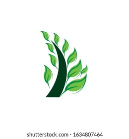 Green leaf nature element vector icon
