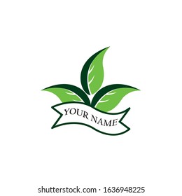Green leaf nature element vector icon.
