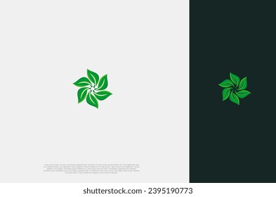 Green Leaf Naturumgebung Element Logo Design. Energieökologische Nachhaltigkeit. VektorConcept-Illustration.