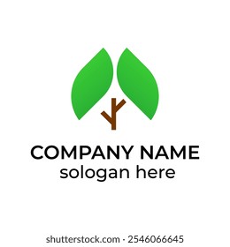 Green leaf, nature icon logo design vector