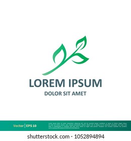 Green Leaf Nature Icon Vector Logo Template