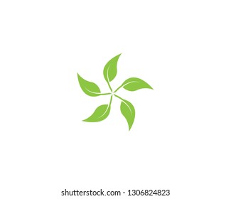 Green leaf nature logo