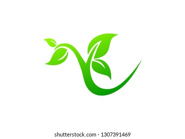 Green leaf, nature logo