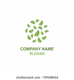 Green leaf nature logo.