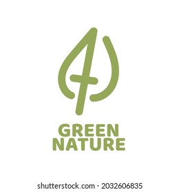 Ilustración del diseño del logotipo de la naturaleza de la hoja verde