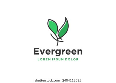 Green leaf nature logo design plant tree icon symbol