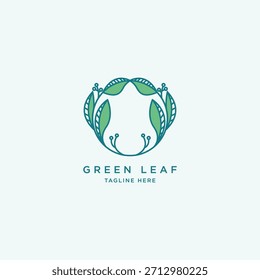 Plantilla de Vector de diseño de logotipo de Naturaleza de hoja verde