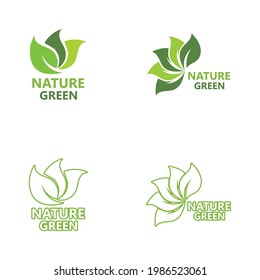 Green leaf nature logo ecology vector