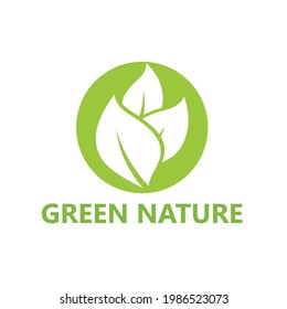 Green leaf nature logo ecology vector