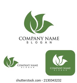 Green leaf nature logo ecology vector