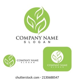 Green leaf nature logo ecology vector