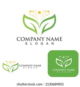 Green leaf nature logo ecology vector