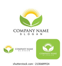 Green leaf nature logo ecology vector