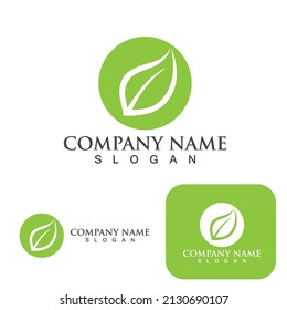 Green leaf nature logo ecology vector