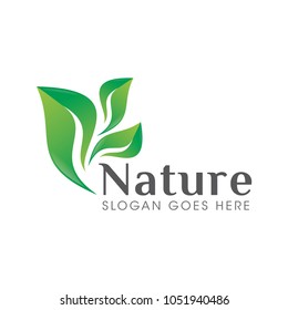 green leaf nature logo icon vector template
