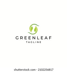Green leaf nature logo icon design template flat vector
