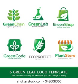 Green Leaf Nature Logo Template Design Vector