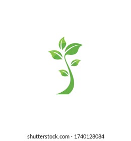 Green leaf nature logo vector
