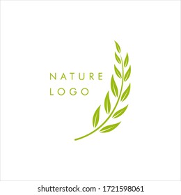 Green leaf nature organic logo vector element