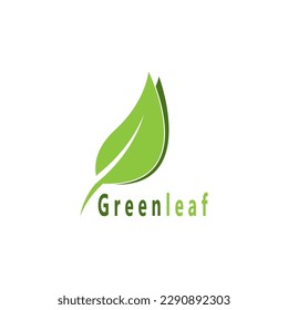 Green Leaf Nature Plant Conceptual Symbol Vector Illustration