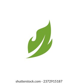 Green Leaf Nature Plant Conceptual Symbol Vector Illustration