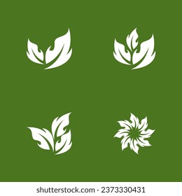 Green Leaf Nature Plant Conceptual Symbol Vector Illustration