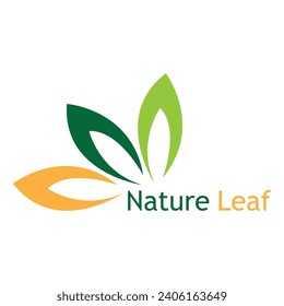 Green Leaf Nature Plant Conceptual Symbol Vector Illustration