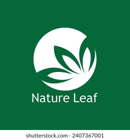 Green Leaf Nature Plant Conceptual Symbol Vector Illustration