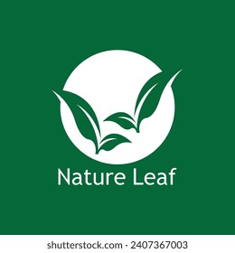 Green Leaf Nature Plant Conceptual Symbol Vector Illustration