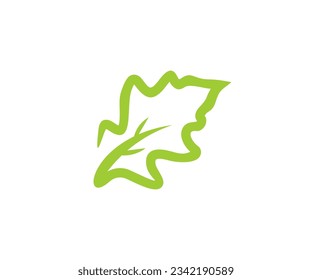 Green leaf oak logo design. Oak leaf sign isolated on white background. Flat style vector design and illustration.
