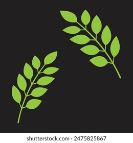 green leaf on black background