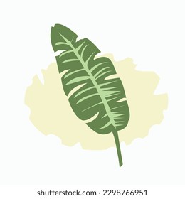 hoja verde sobre oval amarillo
